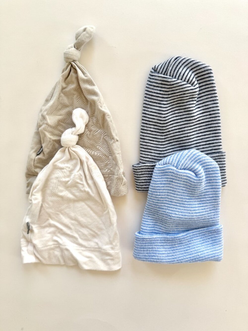 Baby Newborn Knot Top Hat Lot 4 Neutral Striped NB